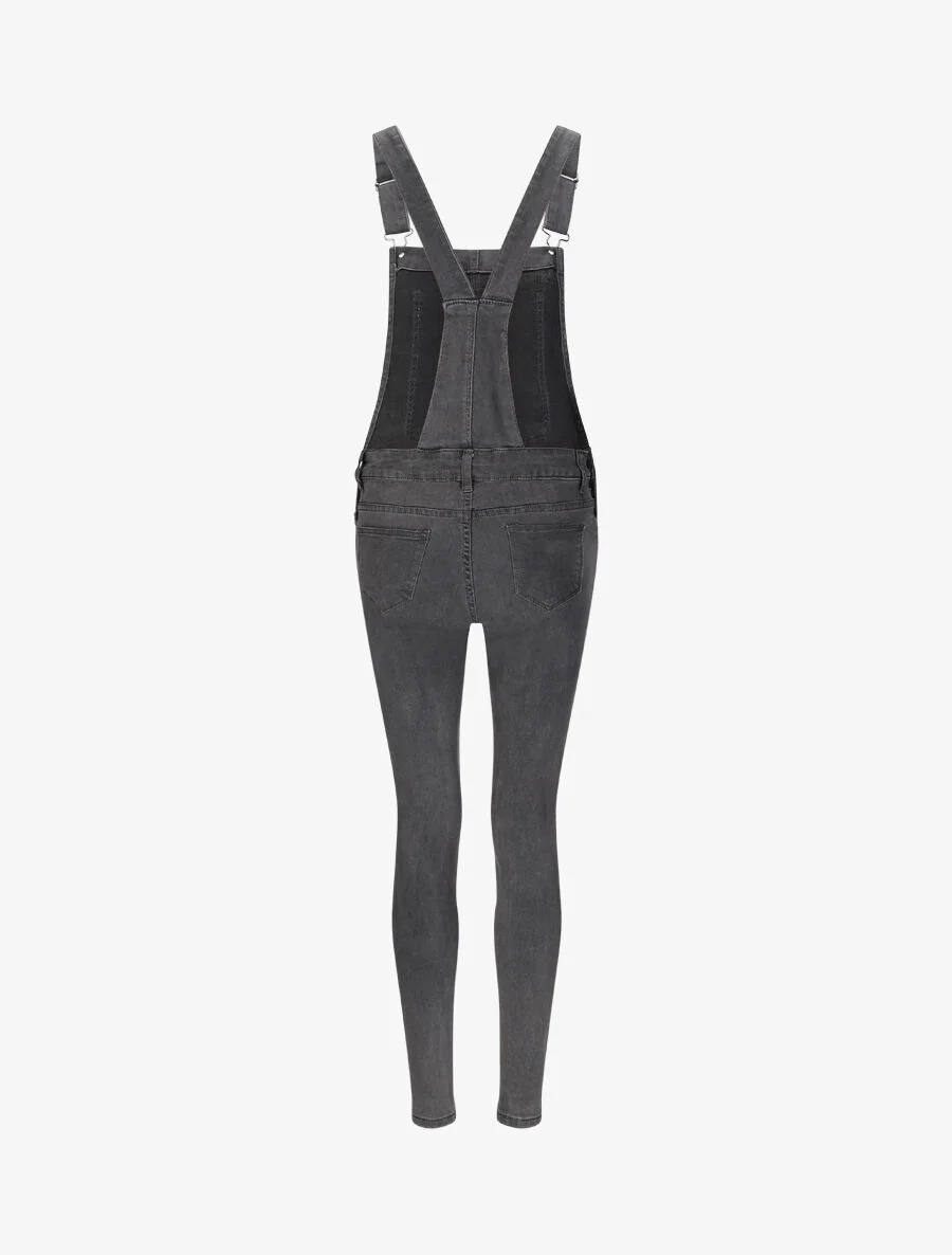 Salopette en jean skinny - Gris - Image 2