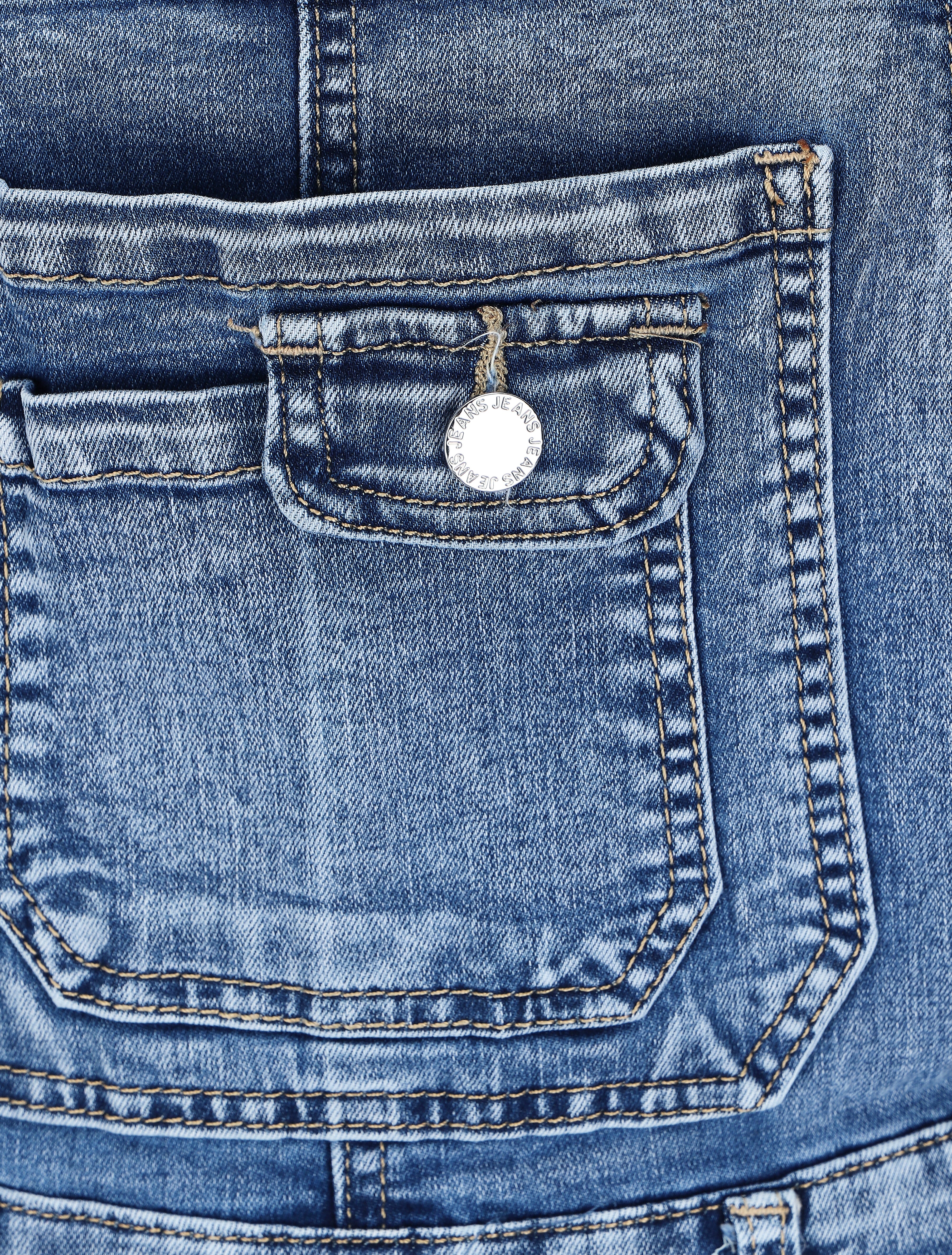 Salopette short en jean - Bleu - Image 3
