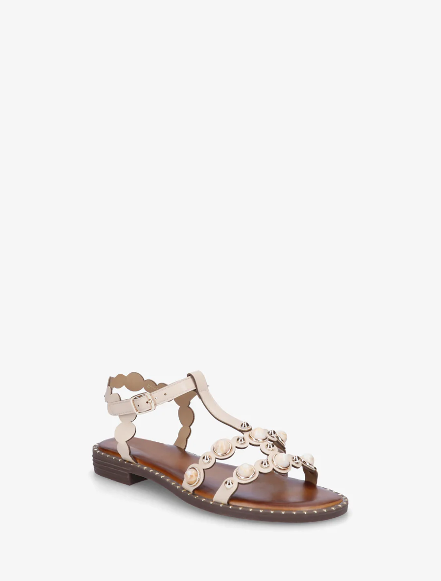 Sandales à bijoux et pierres - Beige - Image 2