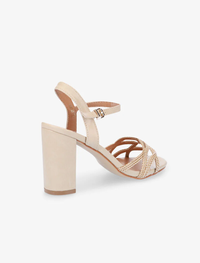 Sandales à bride avant effet entrelacé - beige - Image 4