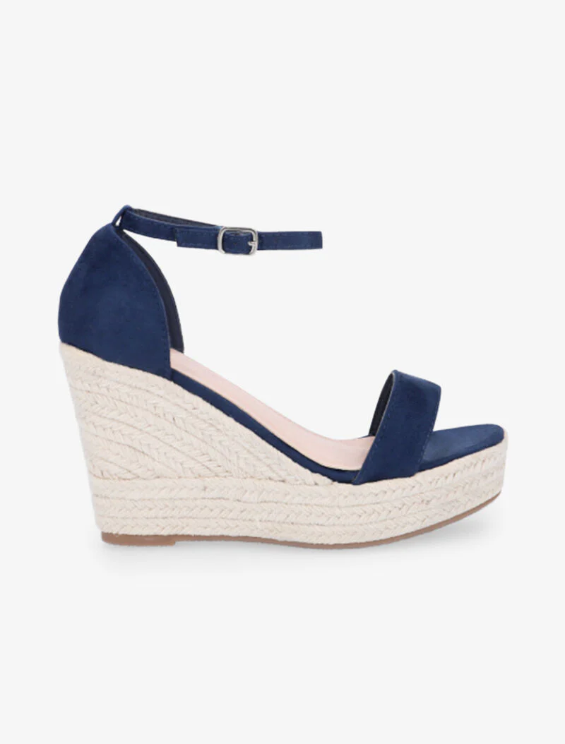 Sandales à contrefort et bride coordonnés - bleu indigo
