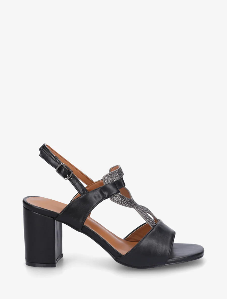 Sandales à empiècement irisé - Noir