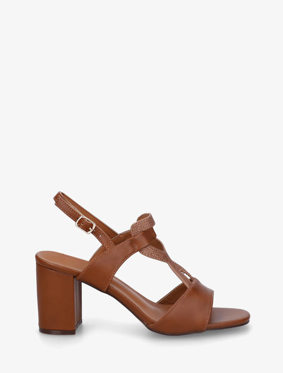 Sandales à empiècement irisé - Marron