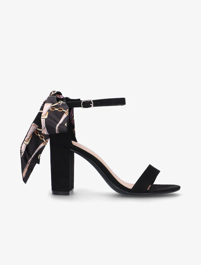 Sandales à foulard imprimé - noir