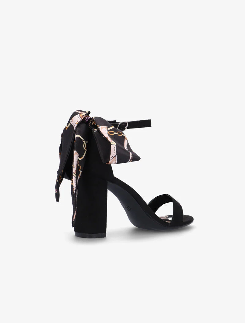 Sandales à foulard imprimé - noir - Image 4