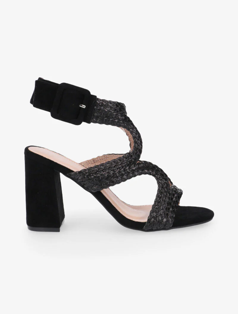 Sandales à ganse tressée - noir