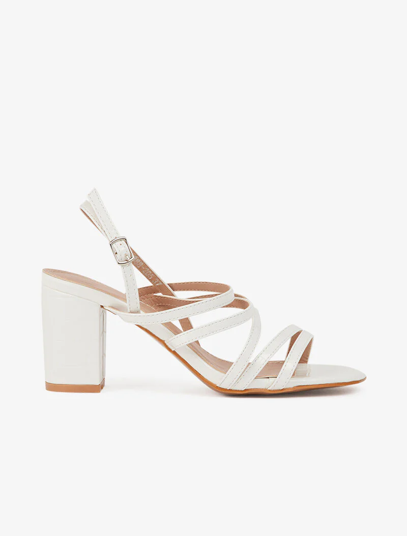 Sandales à multi brides minimalistes - blanc