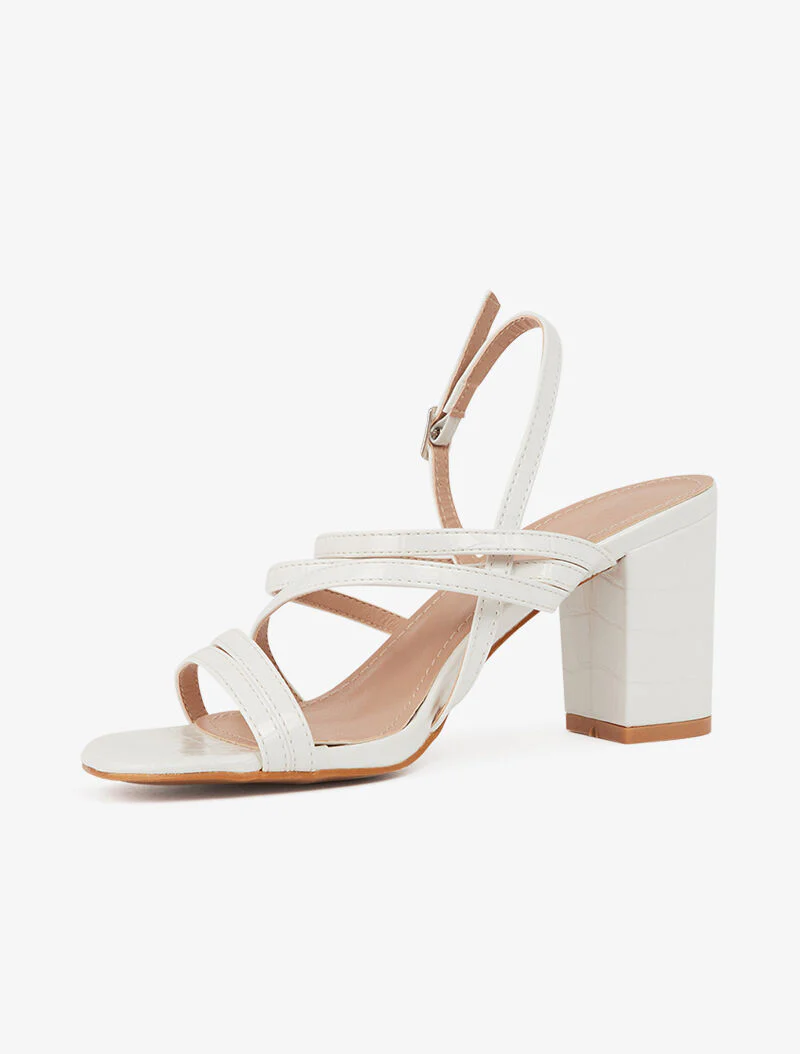 Sandales à multi brides minimalistes - blanc - Image 3