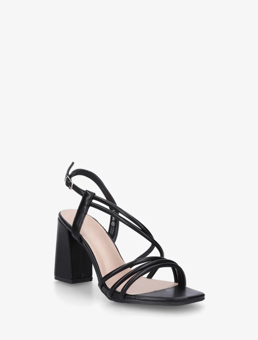 Sandales à talon et brides fines - Noir - Image 2