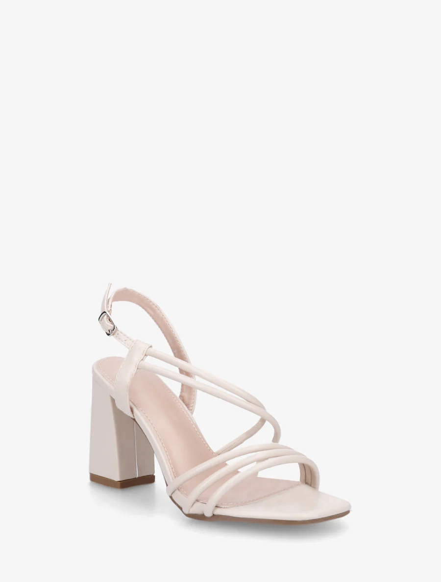 Sandales à talon et brides fines - Beige - Image 2
