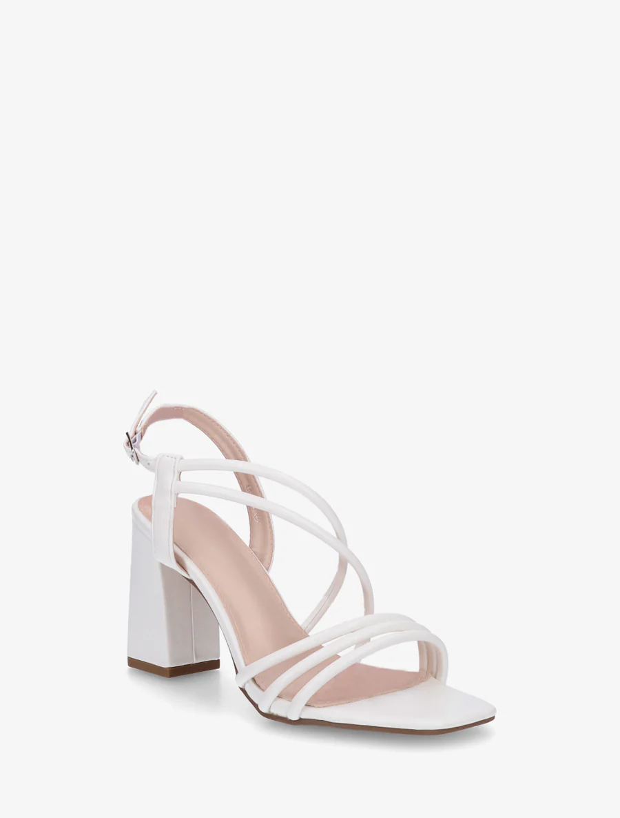 Sandales à talon et brides fines - Blanc - Image 2
