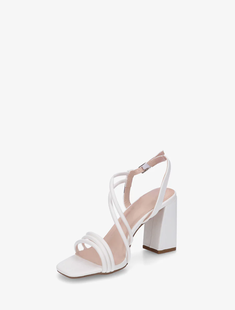 Sandales à talon et brides fines - Blanc - Image 3