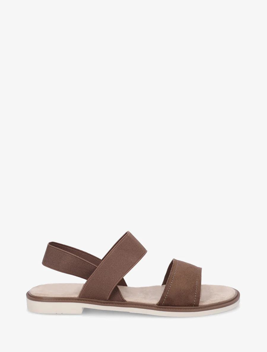 Sandales à tour de cheville élastiquée - Marron