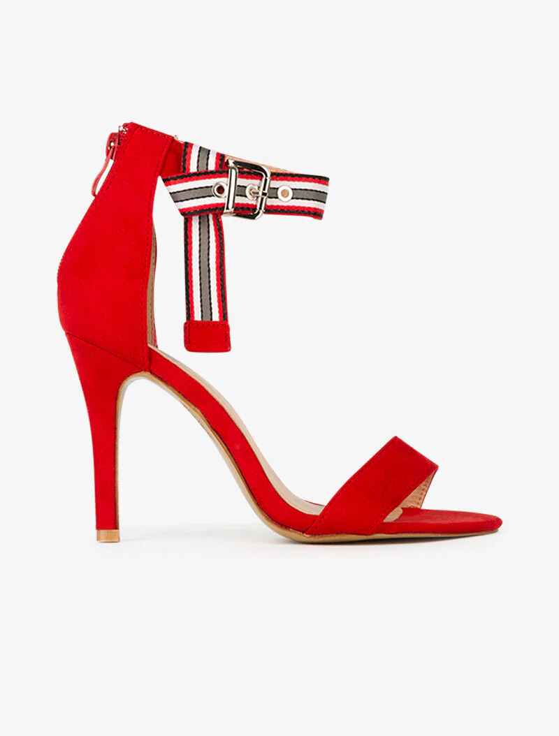 Sandales à tour de cheville stylisé - rouge