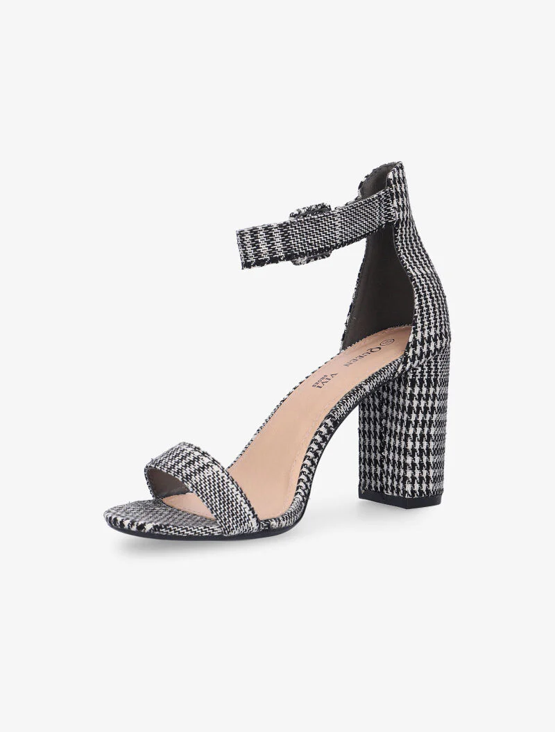Sandales basiques imprimé tartan - noir - Image 3