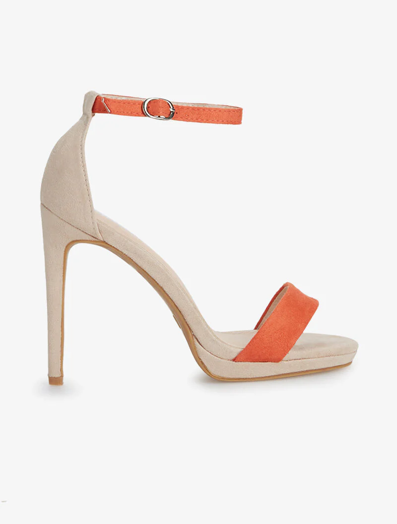 Sandales bicolores - orange/beige