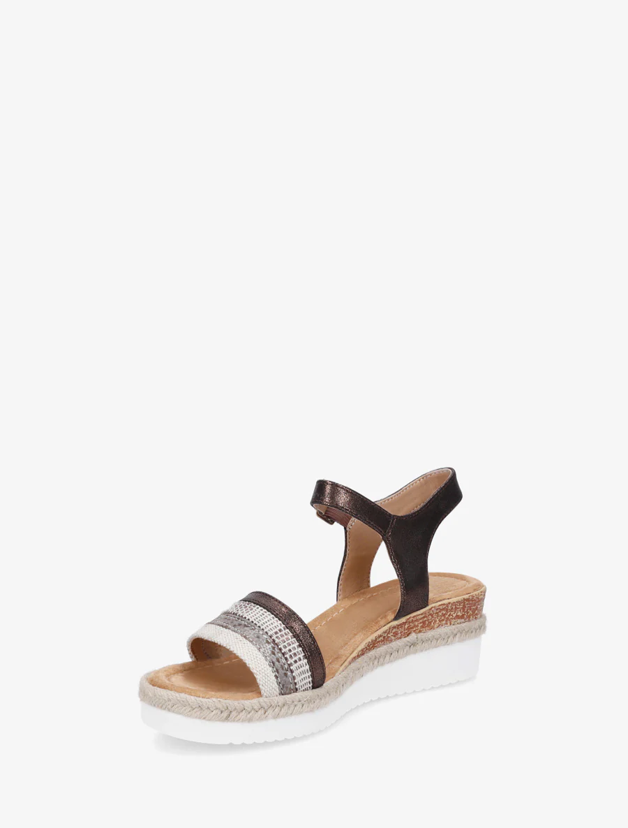 Sandales compensées à bride dépareillées - Marron - Image 3