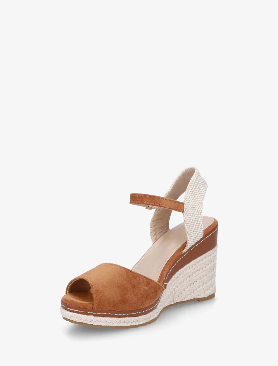 Sandales compensées style espadrille - Camel - Image 3