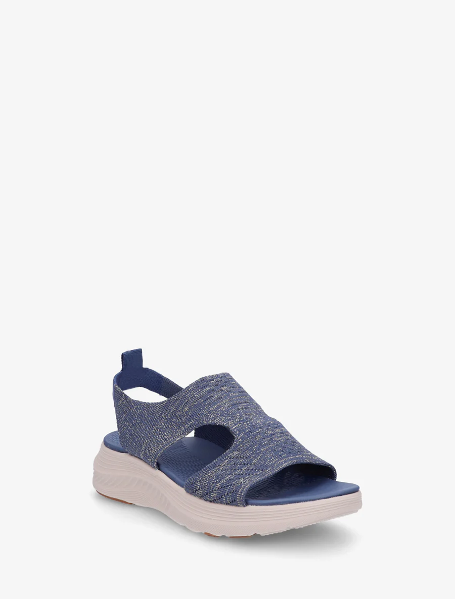 Sandales élastiquées en tissu irisé - Bleu foncé - Image 2