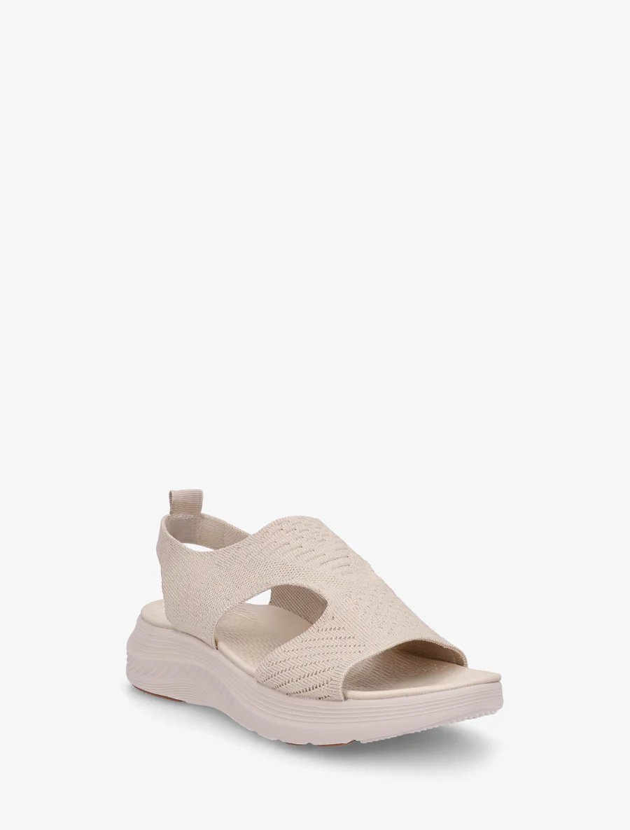Sandales élastiquées en tissu irisé - Beige - Image 2
