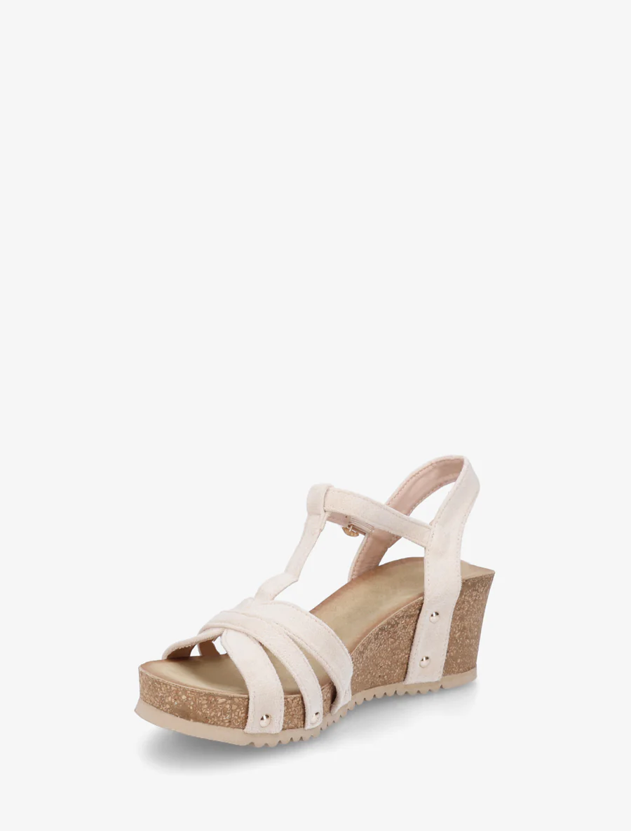 Sandales en suédine à bride en T - Beige - Image 3