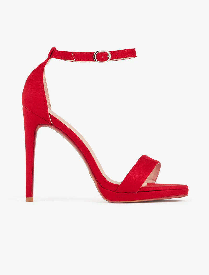 Sandales hautes à talon stiletto - rouge