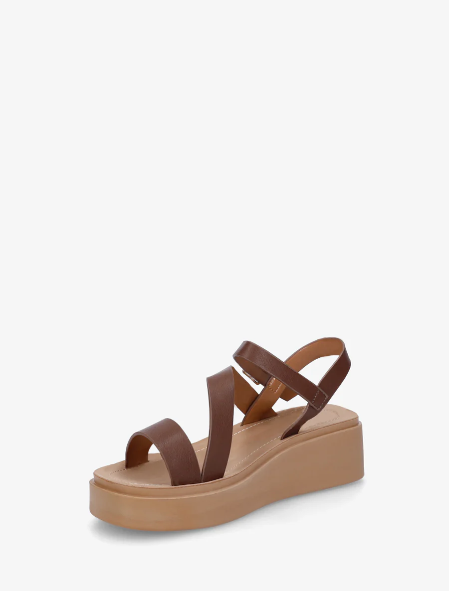 Sandales multi-bride en simili - Marron - Image 3