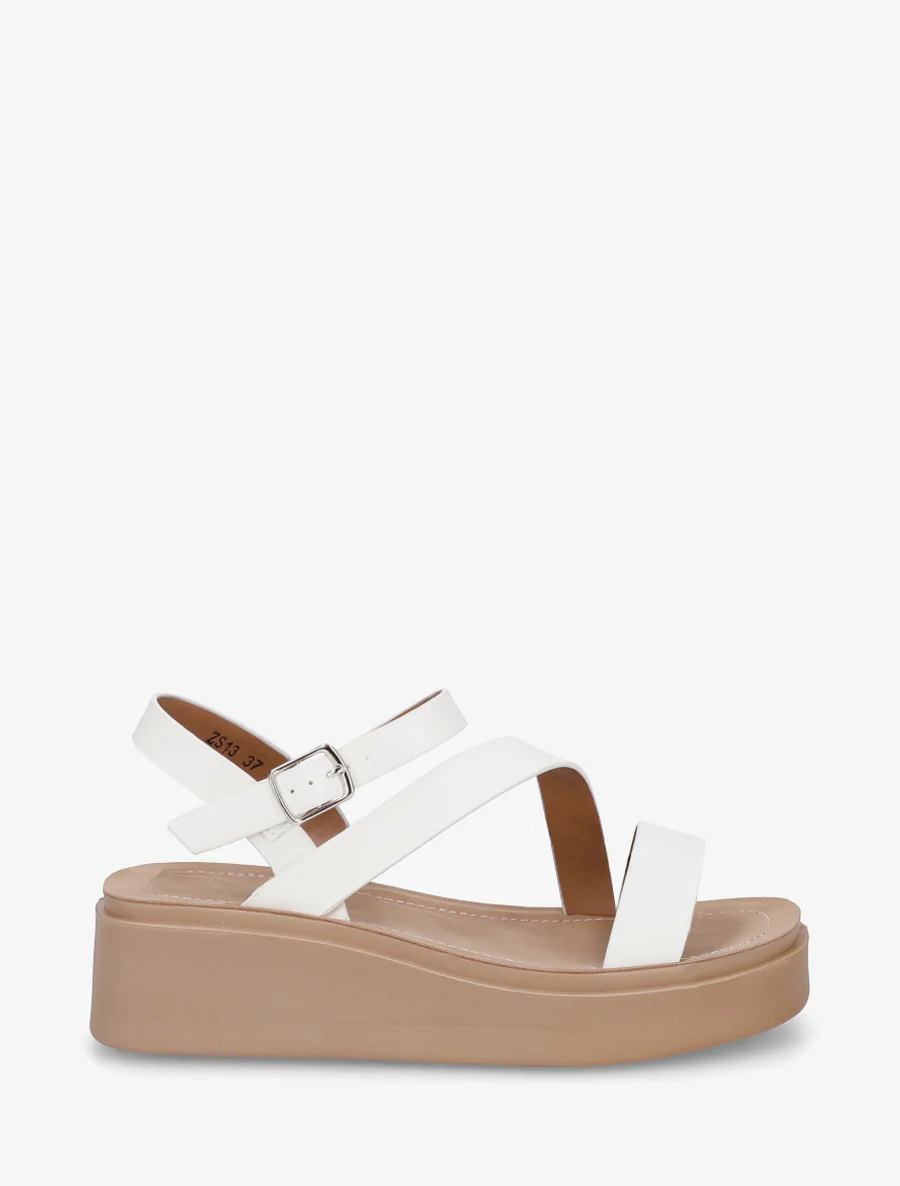Sandales multi-bride en simili - Blanc