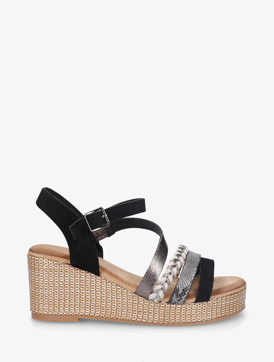 Sandales multibride fantaisie - Noir