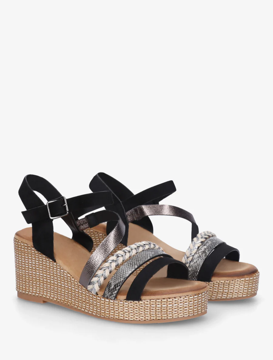 Sandales multibride fantaisie - Noir - Image 4