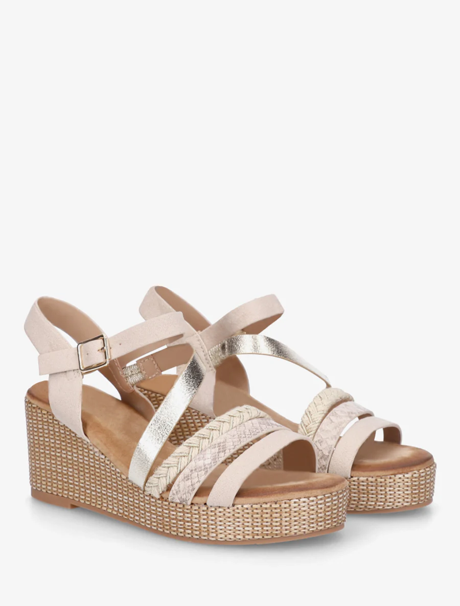 Sandales multibride fantaisie - Beige - Image 4