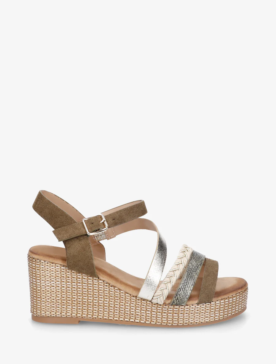 Sandales multibride fantaisie - Kaki