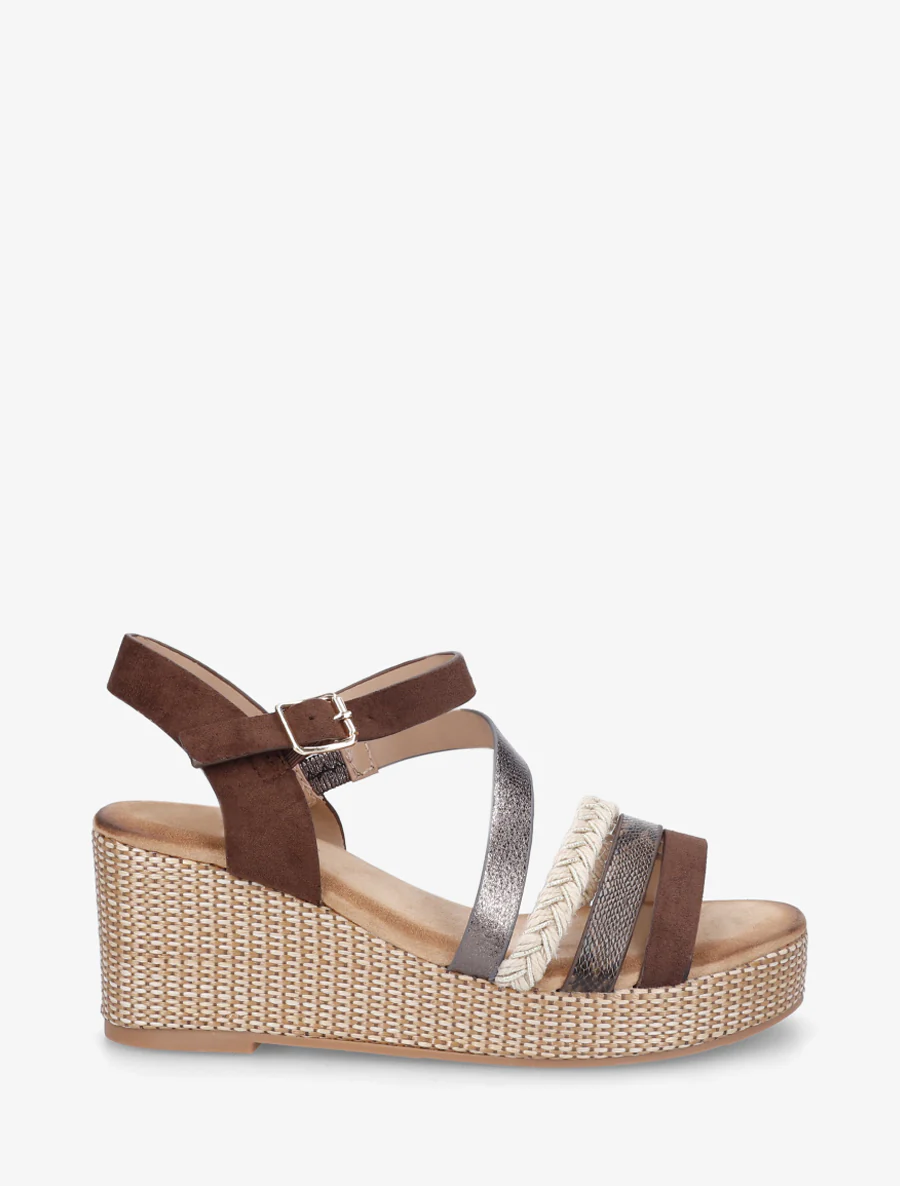 Sandales multibride fantaisie - Marron