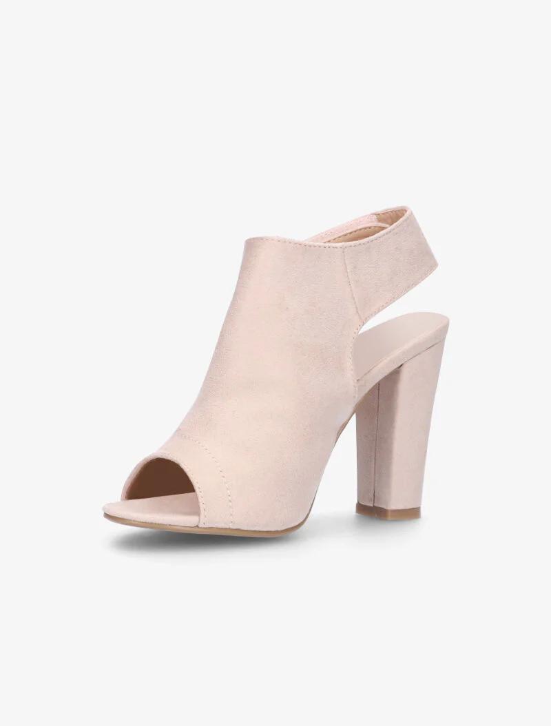 Sandales peep toes en suédine - rose - Image 2