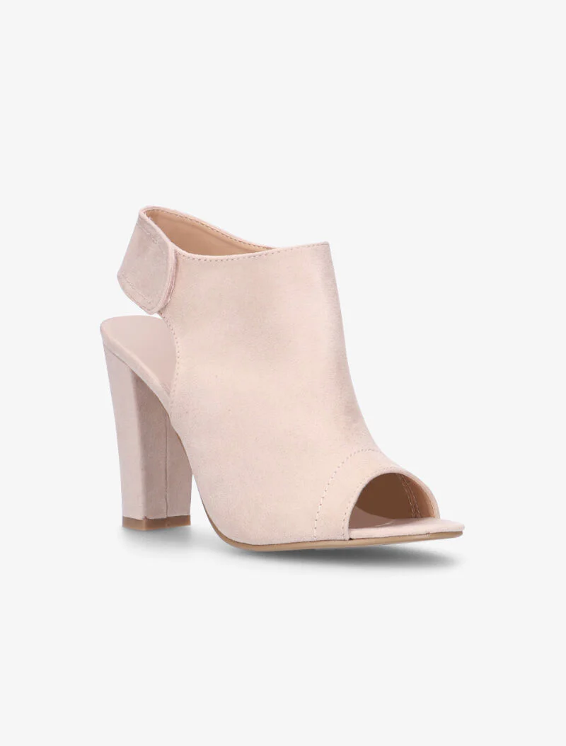 Sandales peep toes en suédine - rose - Image 3