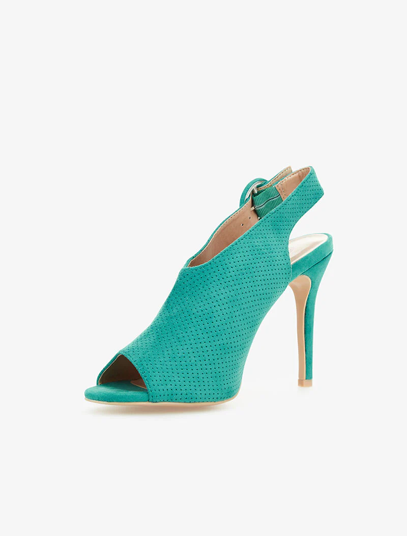Sandales peep-toes piquetées - turquoise - Image 3