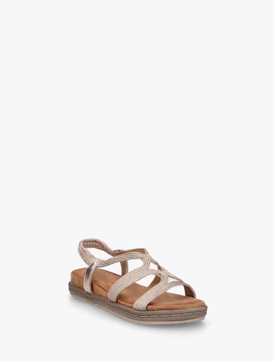 Sandales plates en cordelettes - Rose gold - Image 2