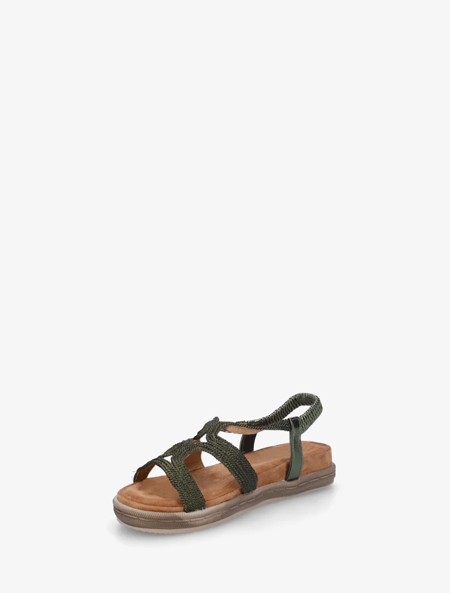 Sandales plates en cordelettes - Kaki - Image 3