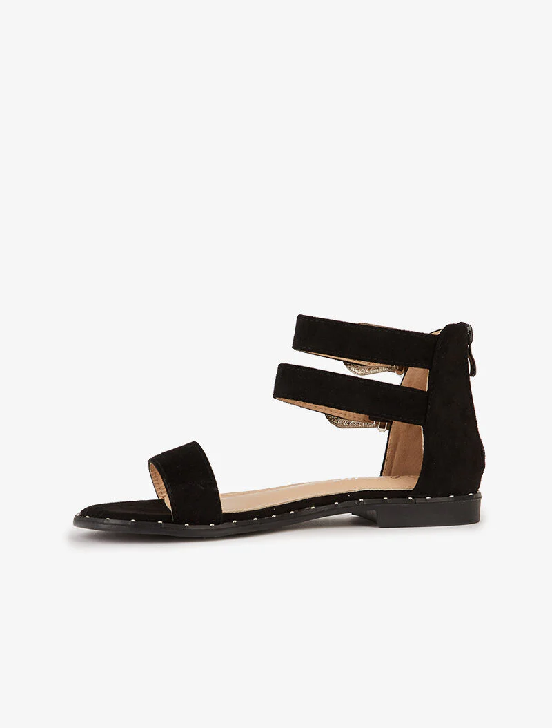 Sandales suédées à boucles - noir - Image 3