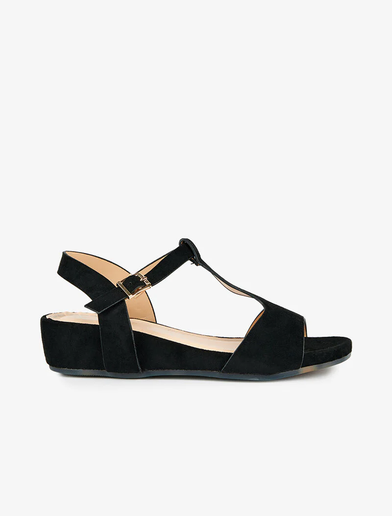 Sandales suédées à bride en T - noir - Image 2