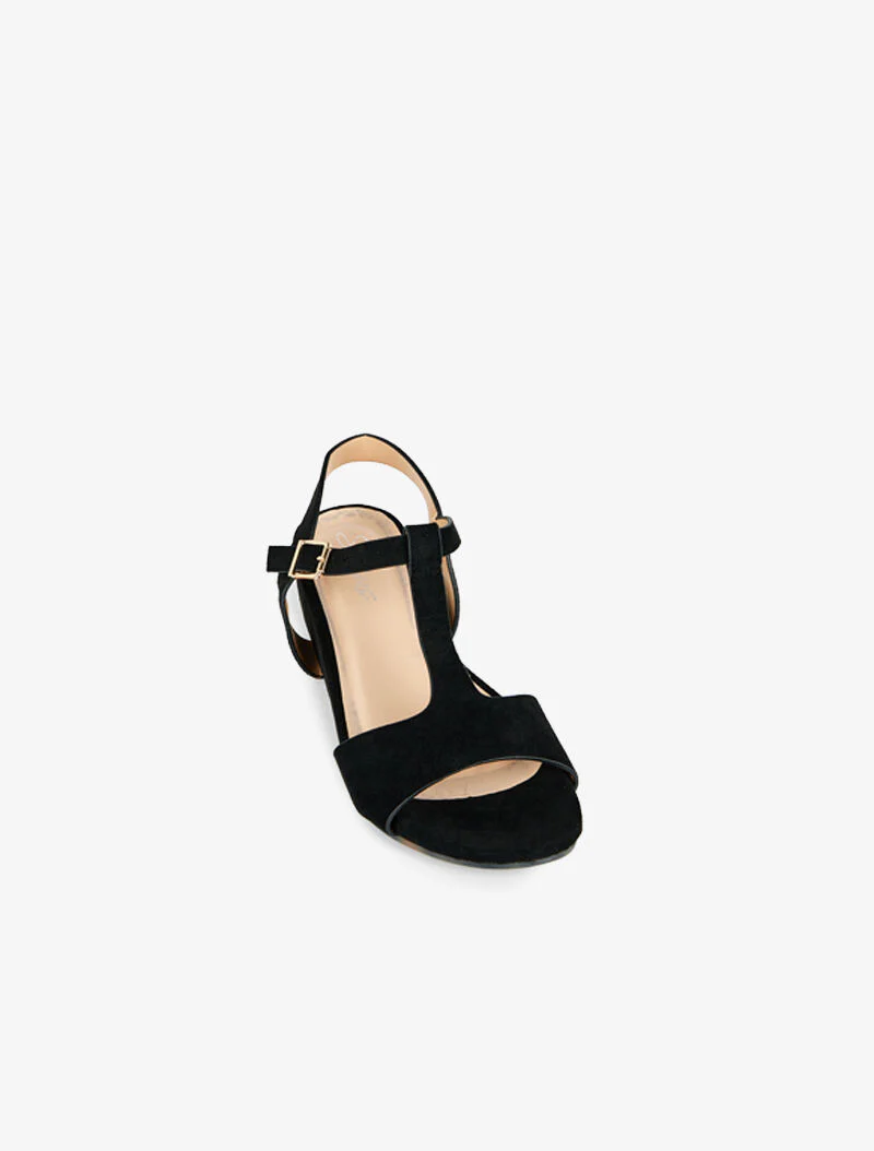 Sandales suédées à bride en T - noir - Image 3