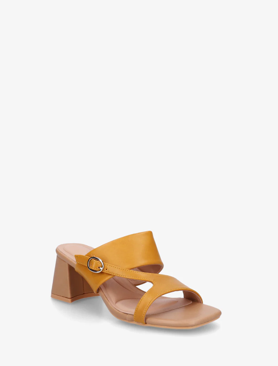 Sandales unies à bride asymétrique - Beige - Image 2