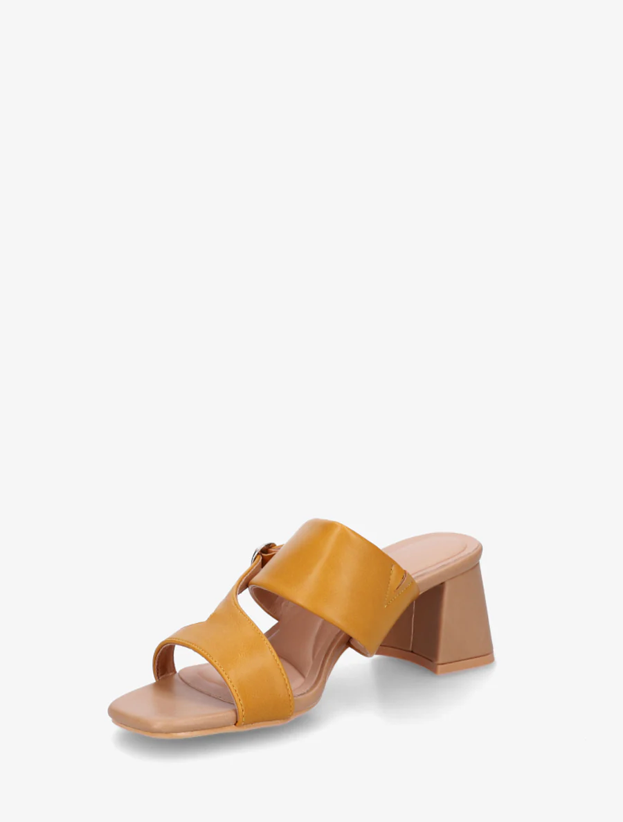 Sandales unies à bride asymétrique - Beige - Image 3