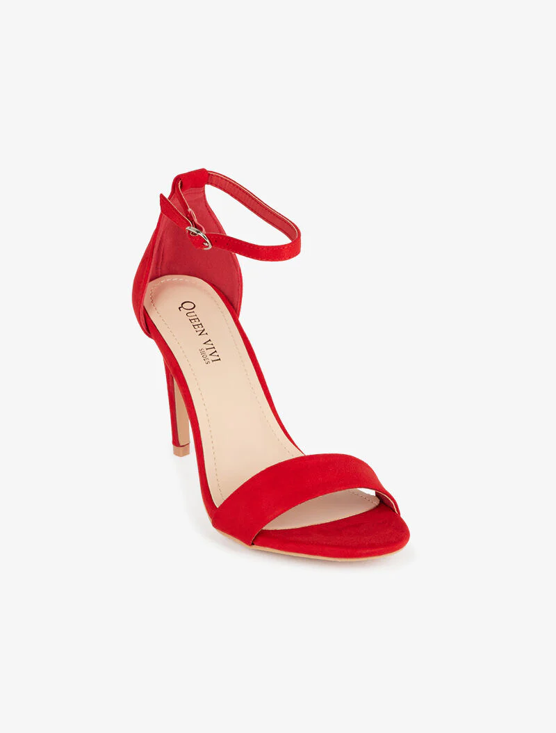 Sandales unies à talon stiletto - rouge - Image 3