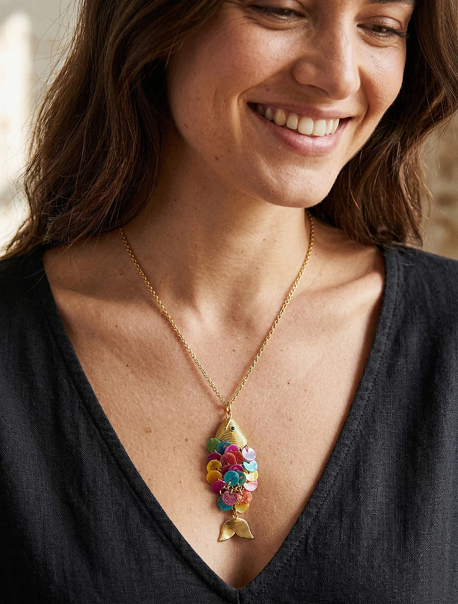Sautoir à pendentif poisson - Multi