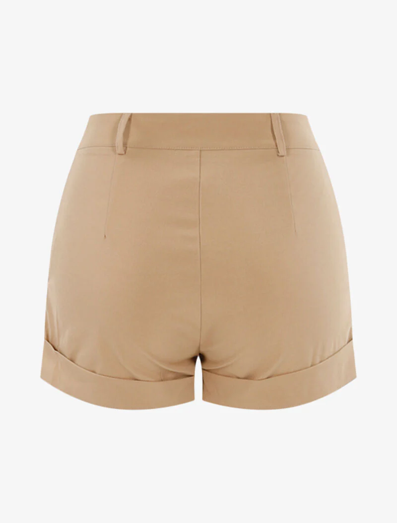 Short à boutons décoratifs - beige - Image 2