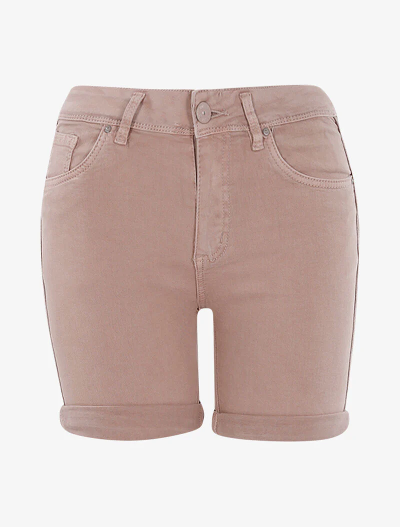 Short à côtés à liserés empiécés - vieux rose