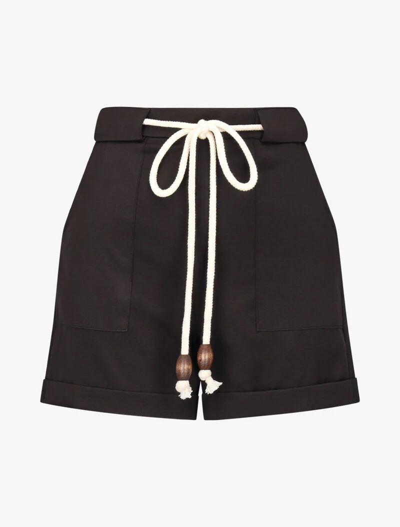 Short à grandes poches plaquées - noir