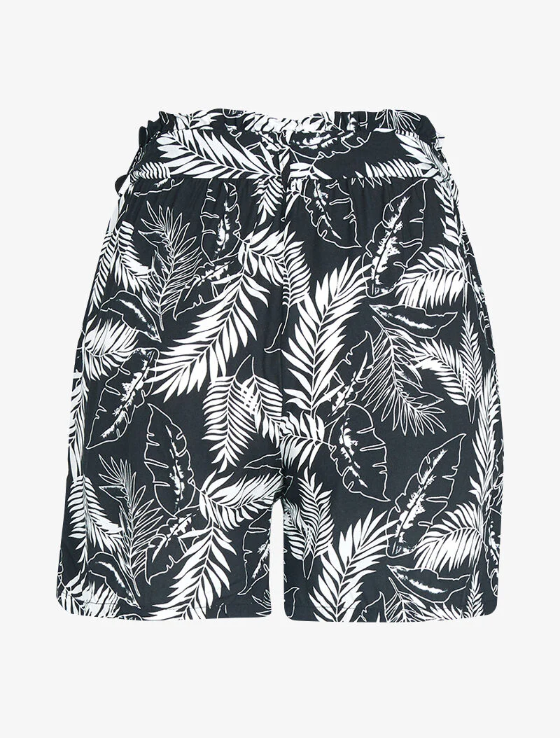 Short à imprimé feuillages - noir - Image 2