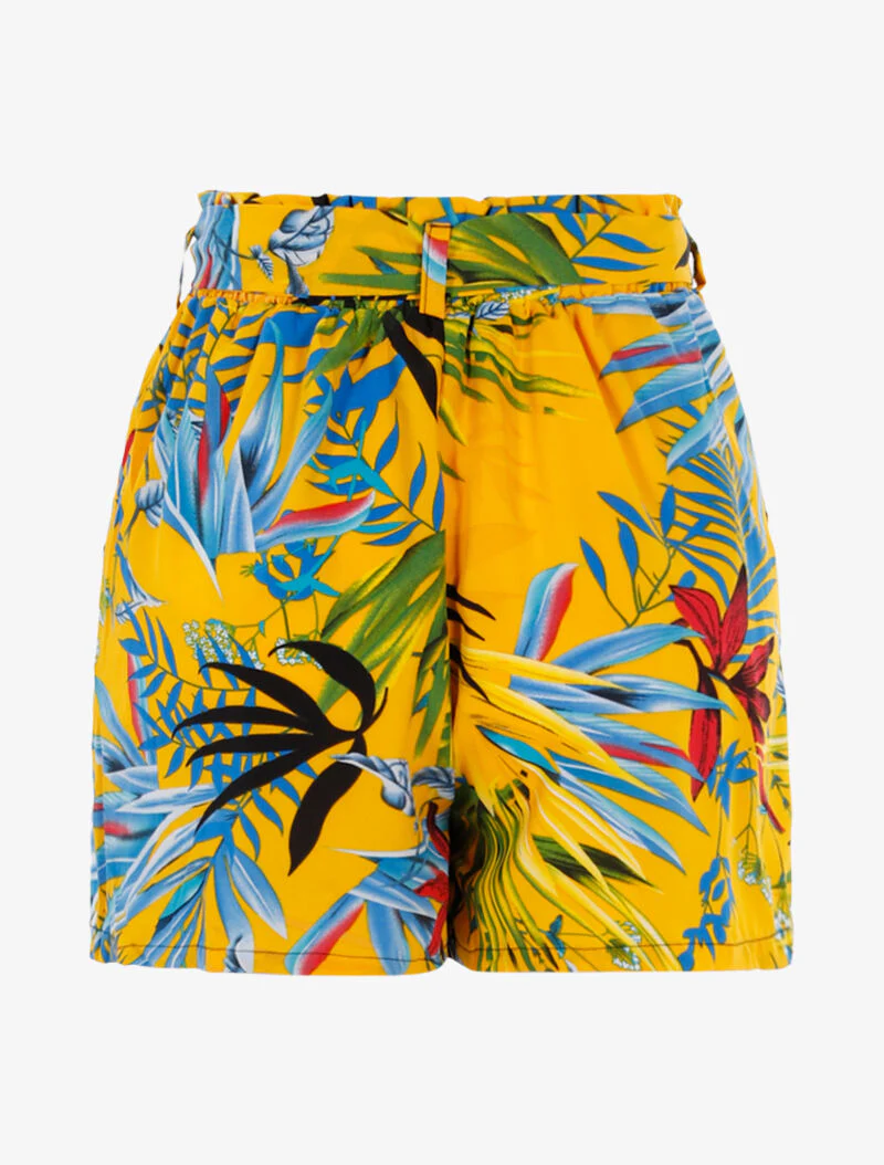 Short à imprimé feuillages – jaune/bleu - Image 2